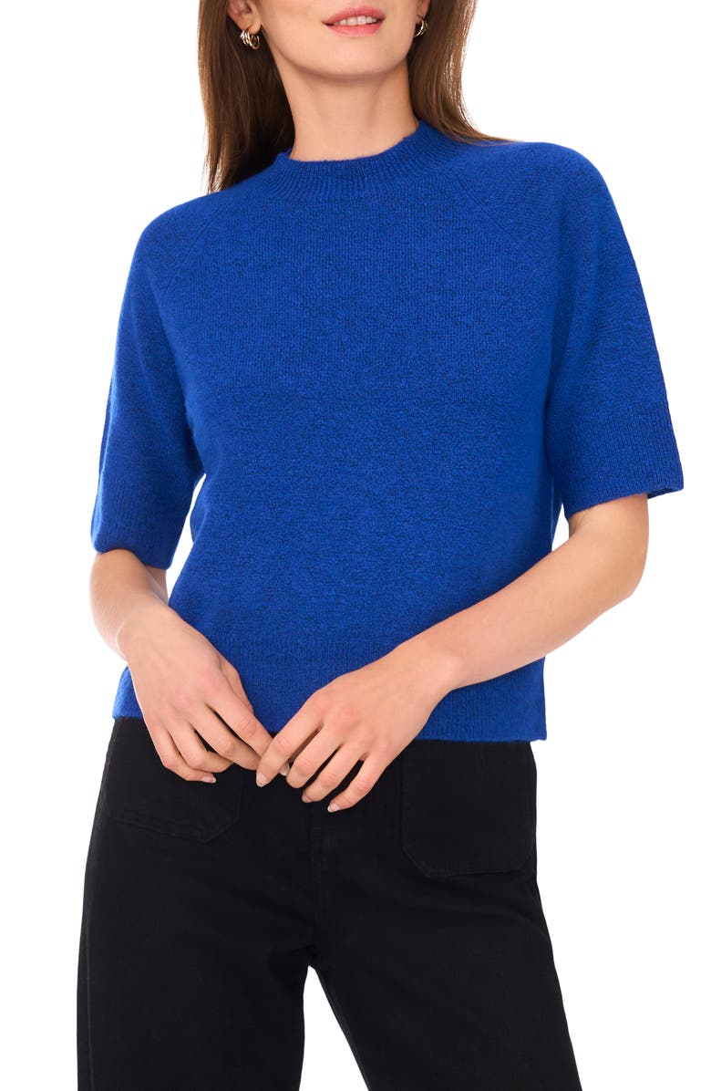 Vince Camuto Crewneck Short Sleeve Sweater, Main, color, Deep Royal Blue