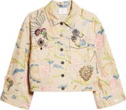 Cinq à Sept Addie Beaded Embroidered Detail Trucker Jacket