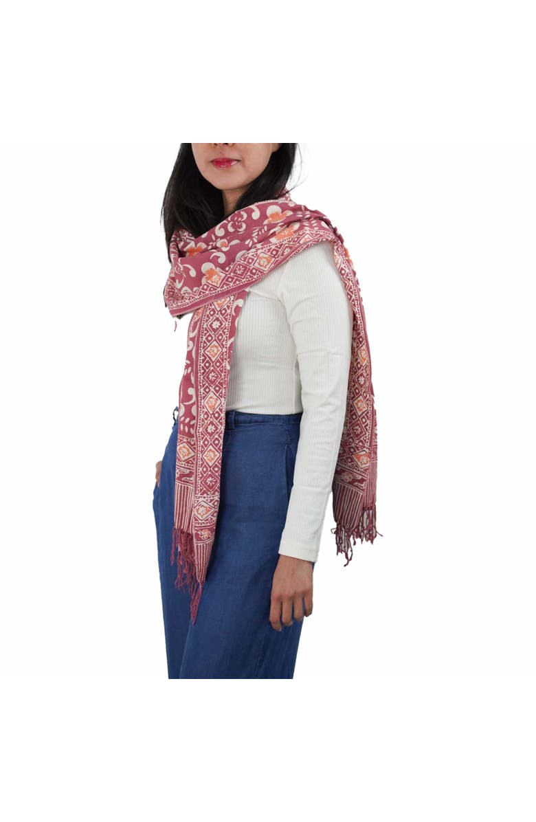Kasih Co-op Handmade Batik Scarf, Alternate, color, Plumeria