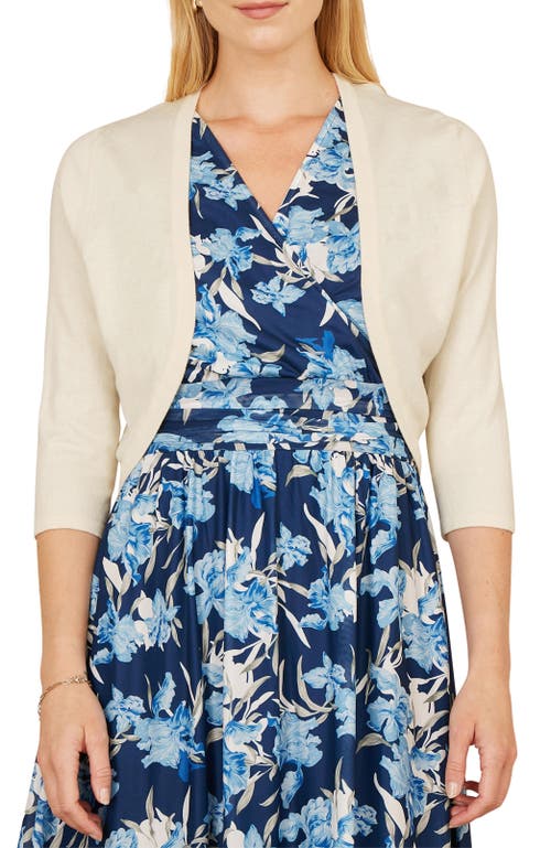 Yumi Knitted Curve Bolero Cardigan In White