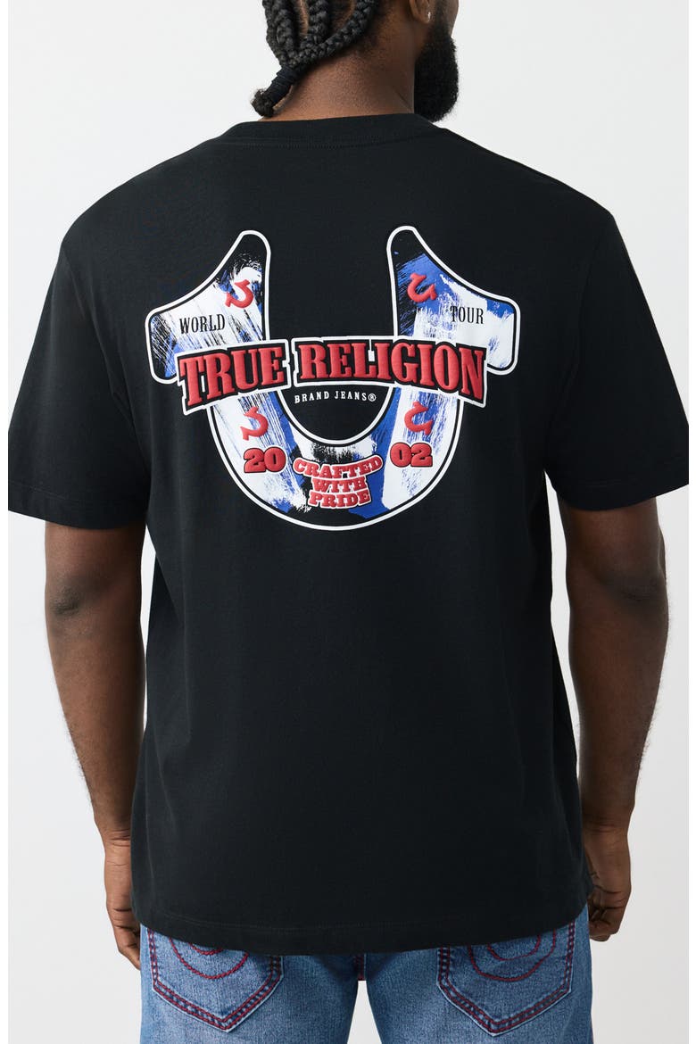 Abstract Horseshoe Graphic T-Shirt, Alternate, color, JET BLACK
