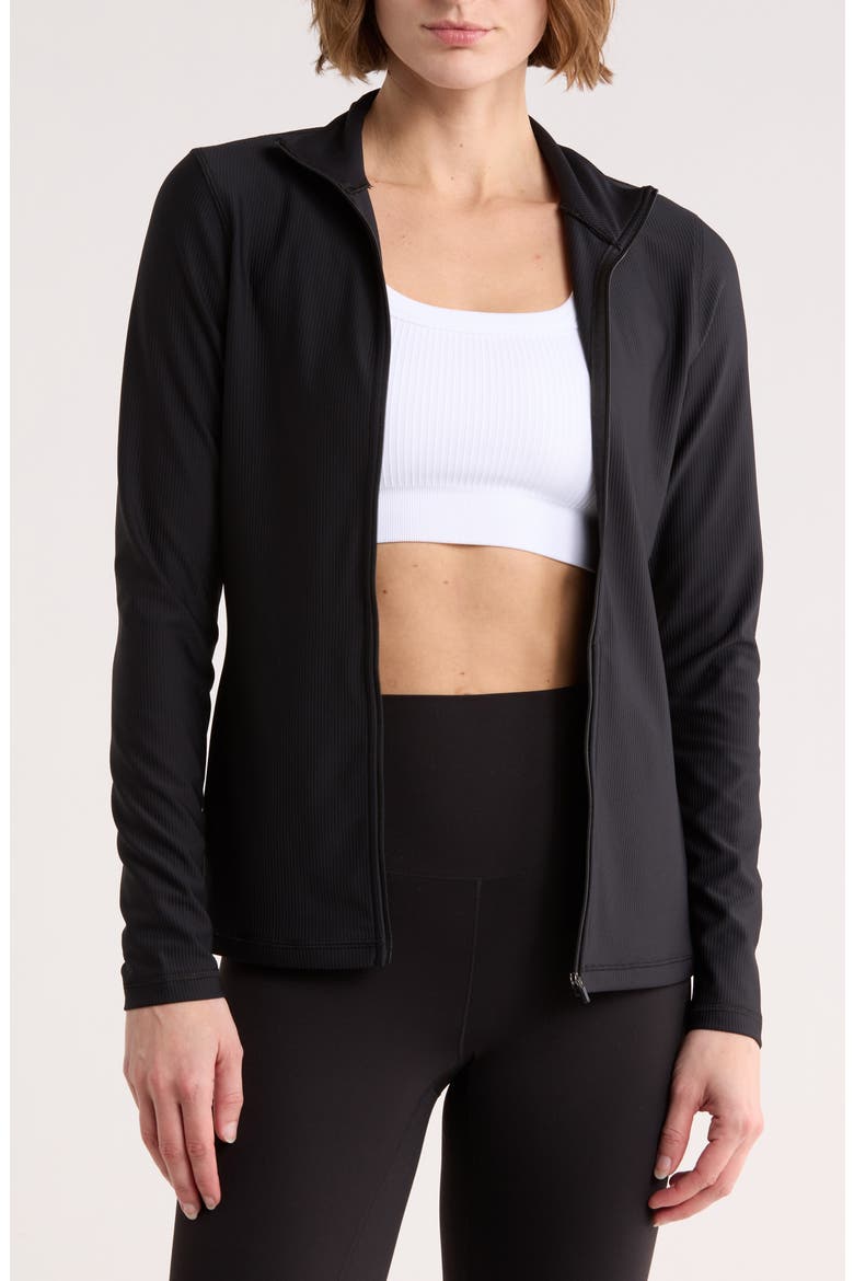 WonderLink RIb Cloud Drift Full-Zip Jacket, Main, color, BLACK