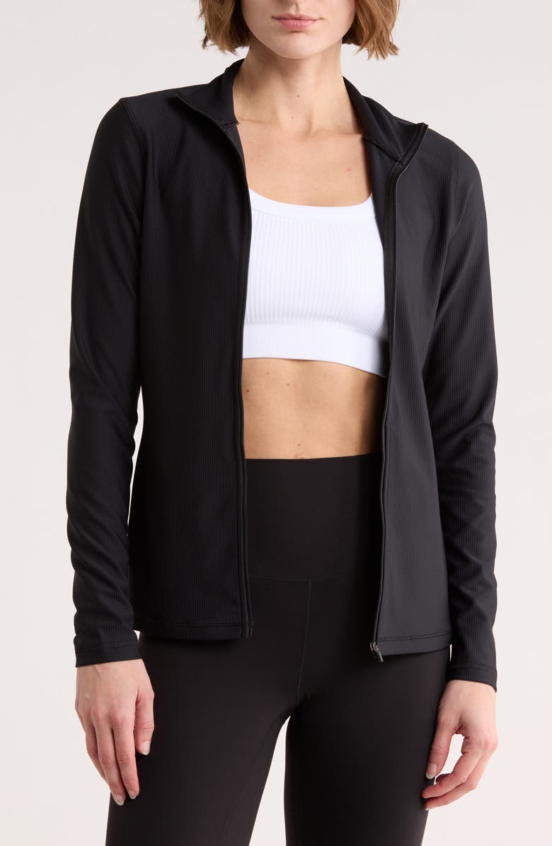 YOGALICIOUS WonderLink RIb Cloud Drift Full-Zip Jacket, Main, color, Black