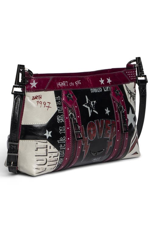 Zadig & Voltaire Sunny Moody Punk Graphic-print Cross Body Bag In Black
