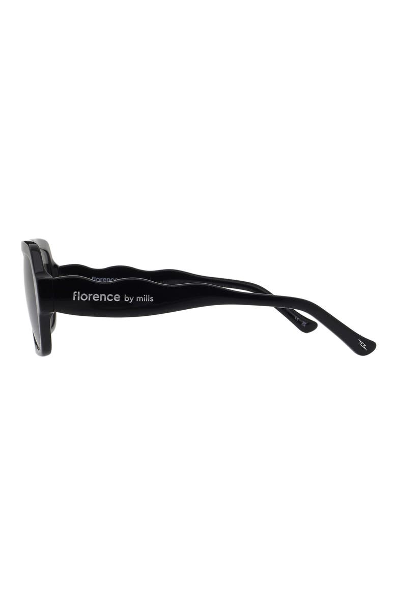 55mm Rectangular Sunglasses, Alternate, color, GLOSS BLACK