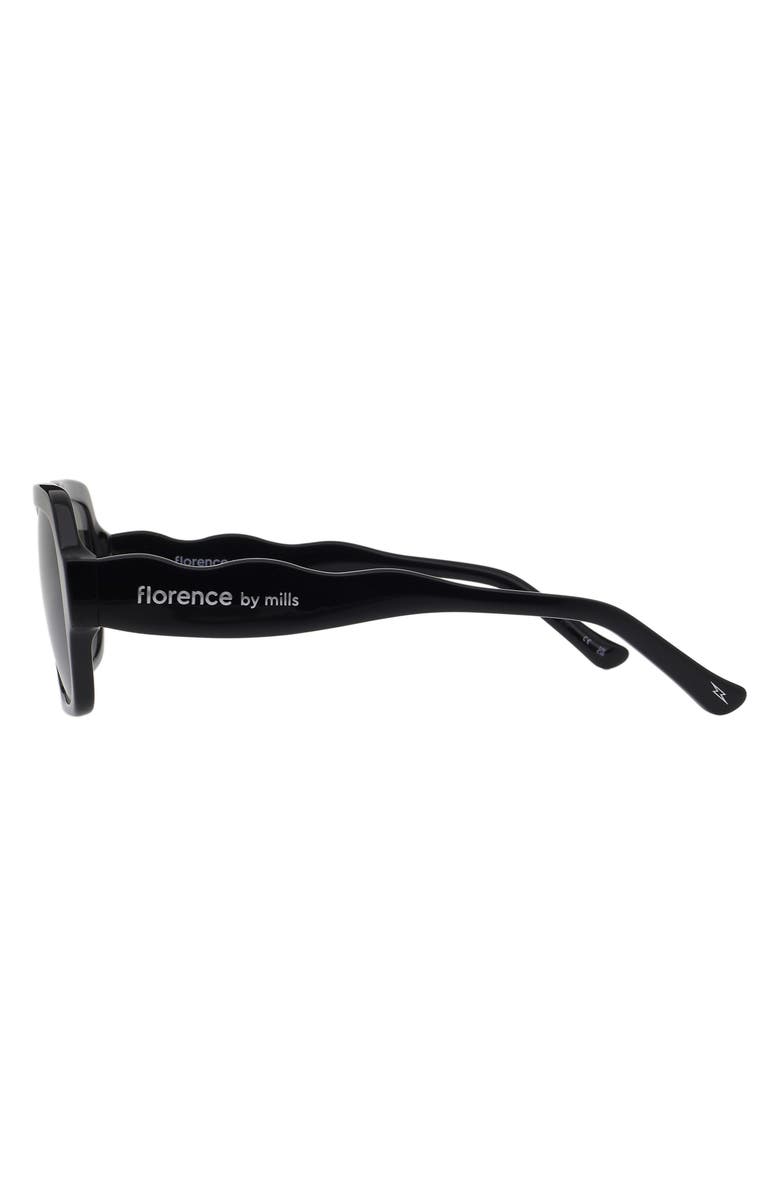 Florence by Mills 55mm Rectangular Sunglasses, Alternate, color, Gloss Black
