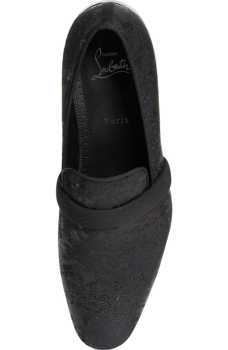 Christian Louboutin Dandy Deco Jacquard Venetian Loafer, Alternate, color, Black