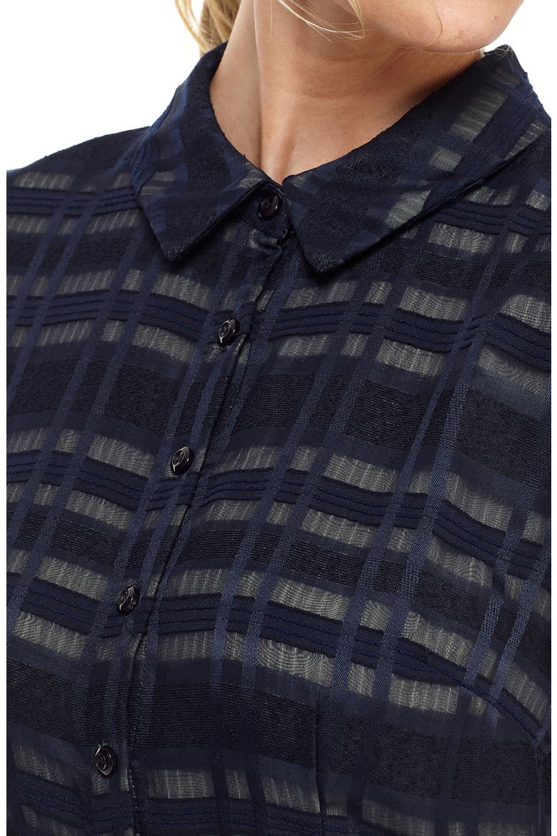 Mackenzie Windowpane Jacquard Shirtdress, Alternate, color, NAVY/ SAGE