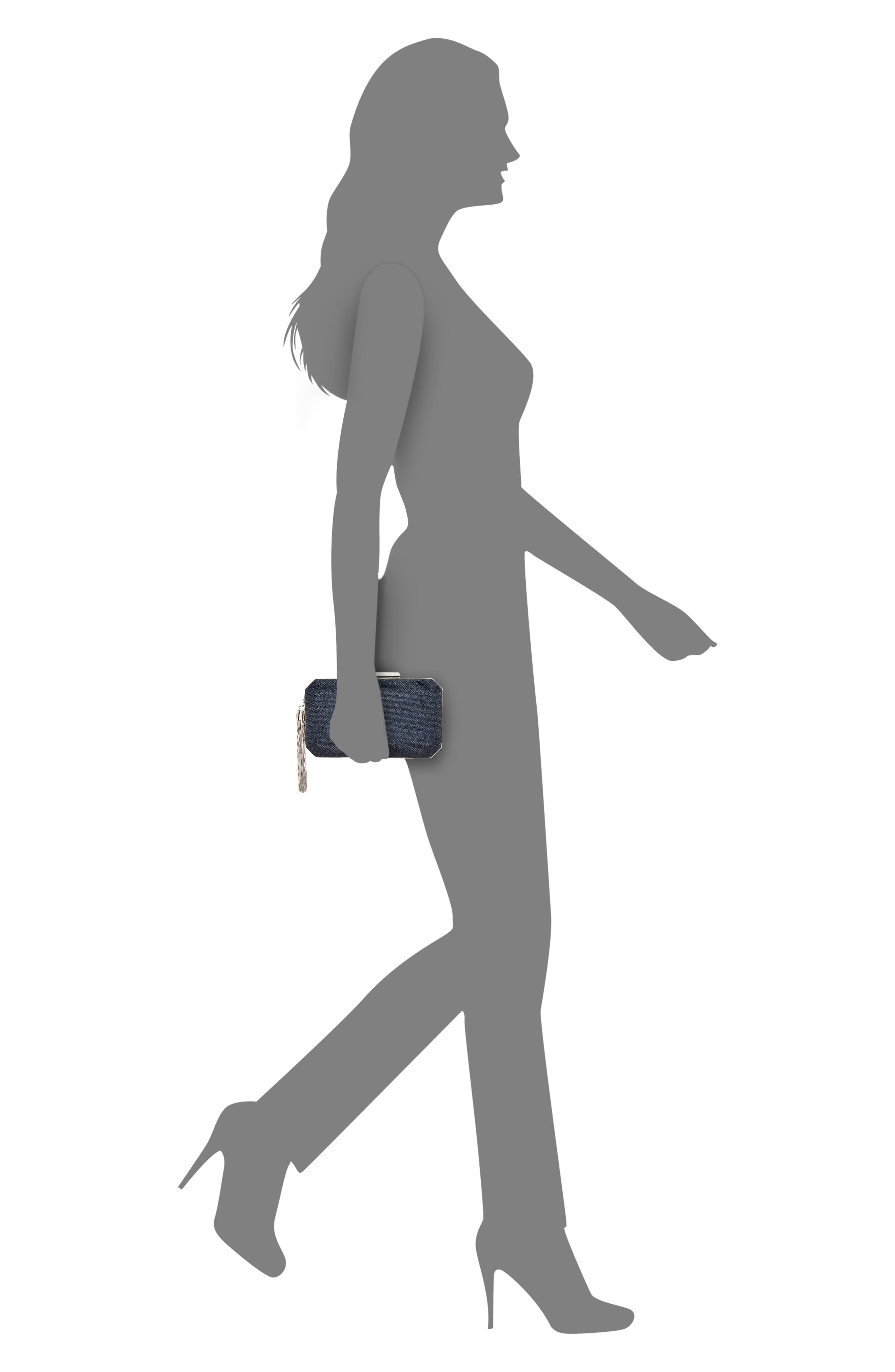 Nina Bellaria Minaudière Clutch, Alternate, color, Navy