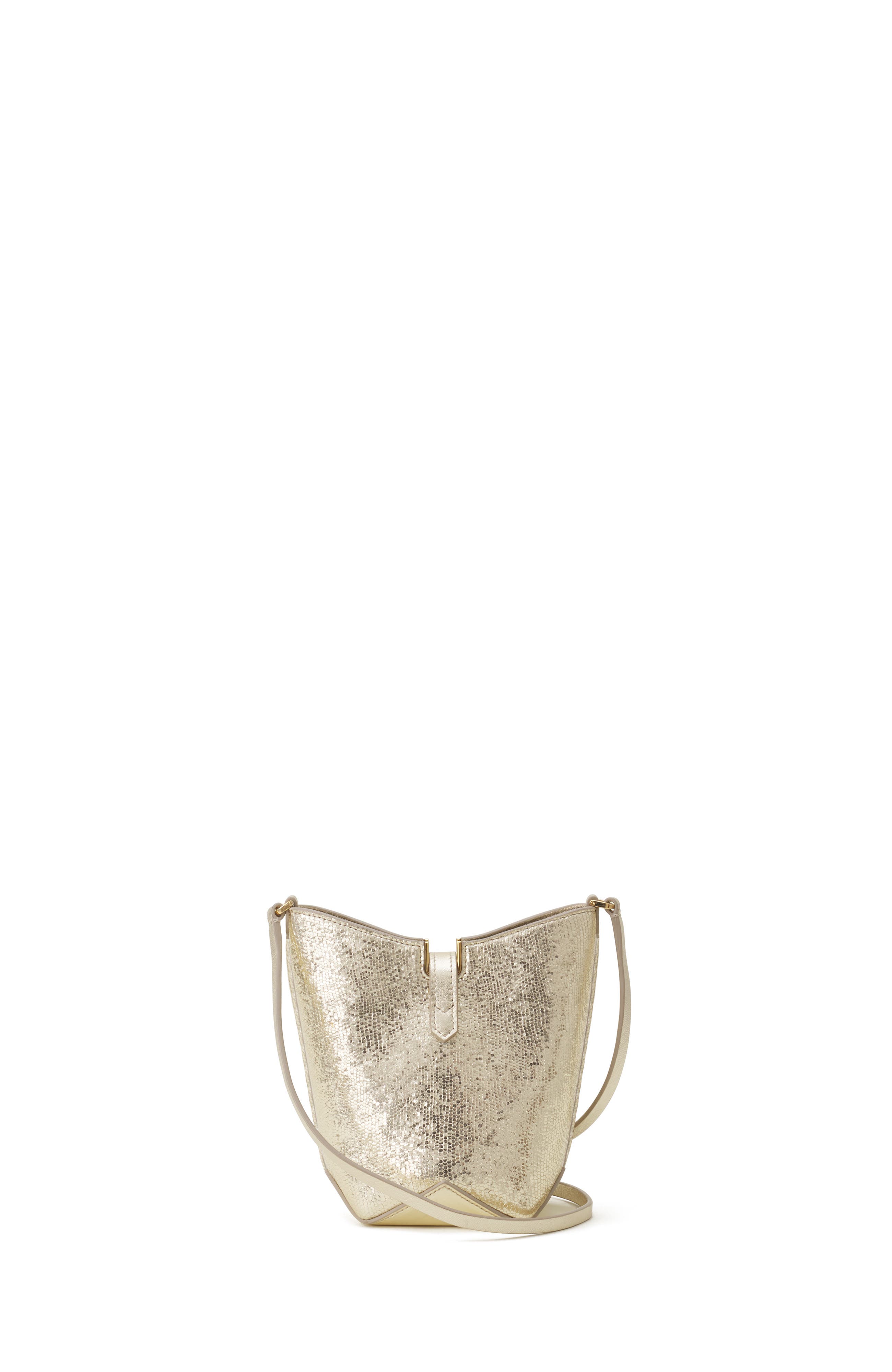 Catch By Lanvin Nano Bucket Bag In Metallic Leather, Alternate, color, Gold