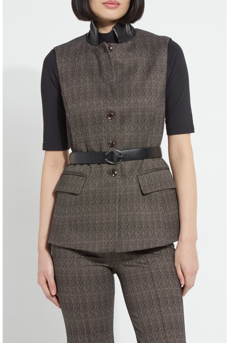 Frankie Sleeveless Blazer, Main, color, SPECKLED SALT AND PEPPER