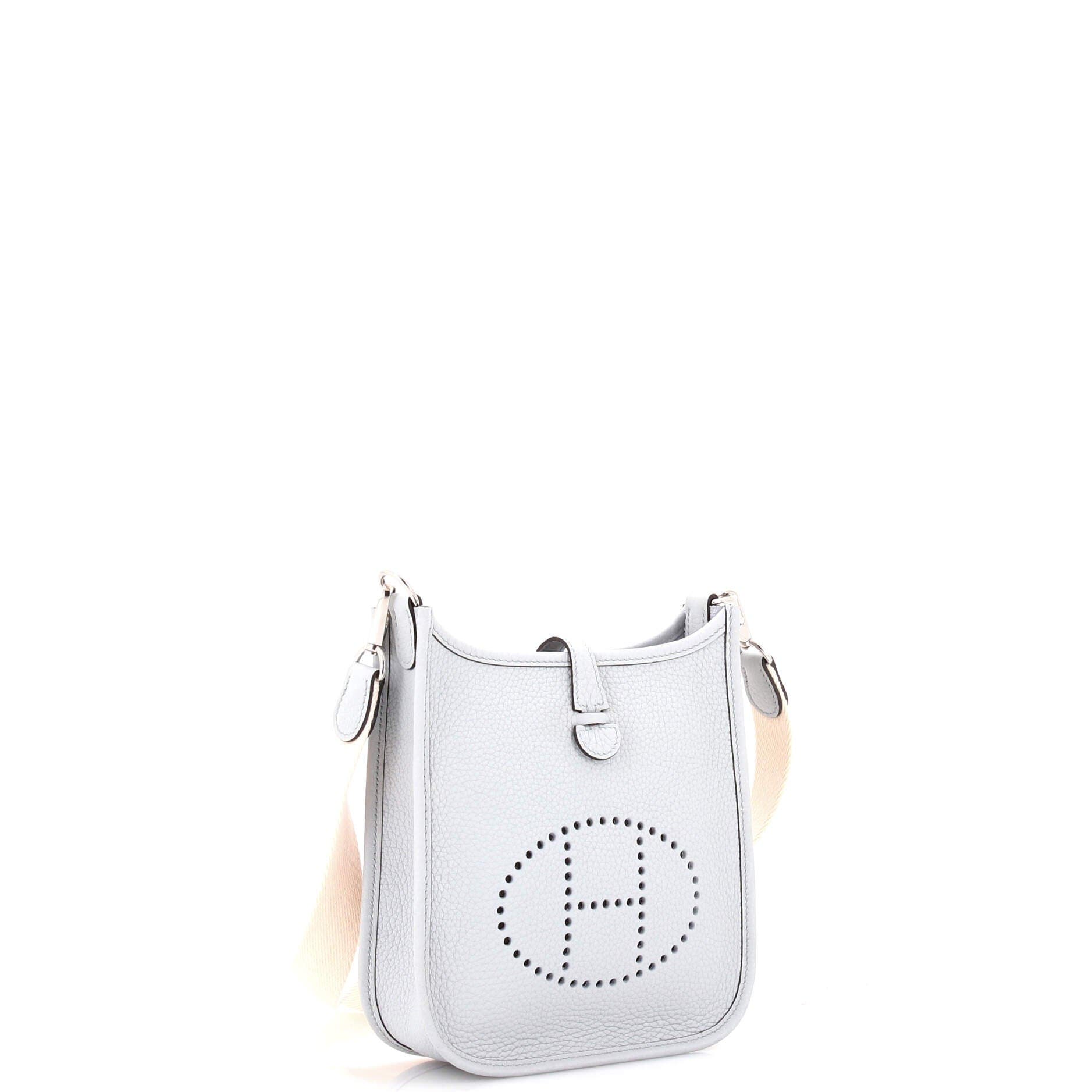 Pre-Owned Hermes Evelyne Bag Gen III Clemence TPM, Alternate, color, Bleu Pale