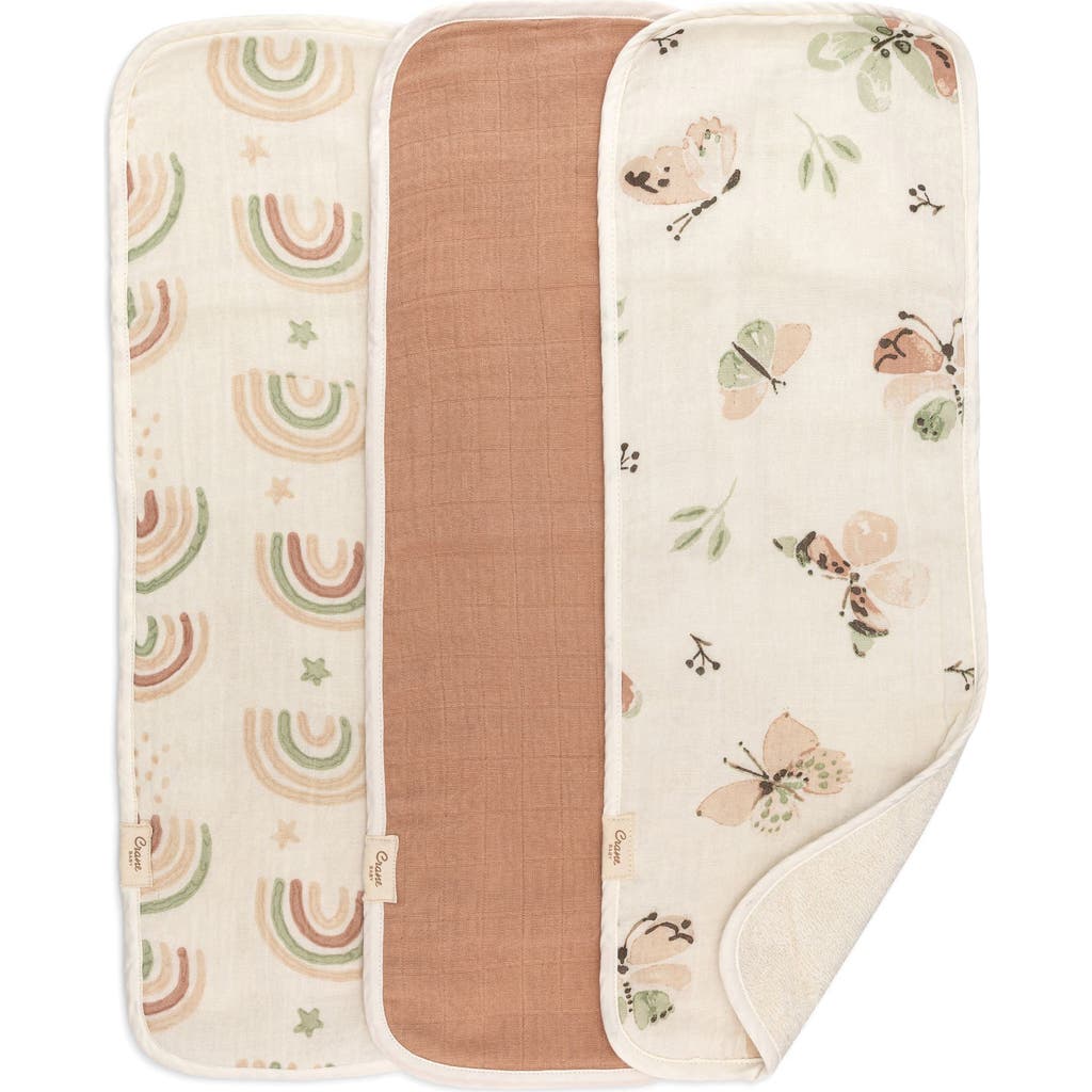 CRANE BABY 3-Pack Cotton Baby Burp Cloth Set in Beige  product