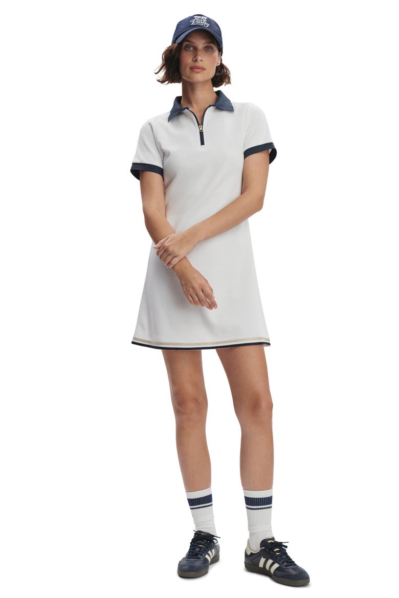Valentina Court Dress & Shorts Set, Alternate, color, WHITE/ BLUE NIGHTS