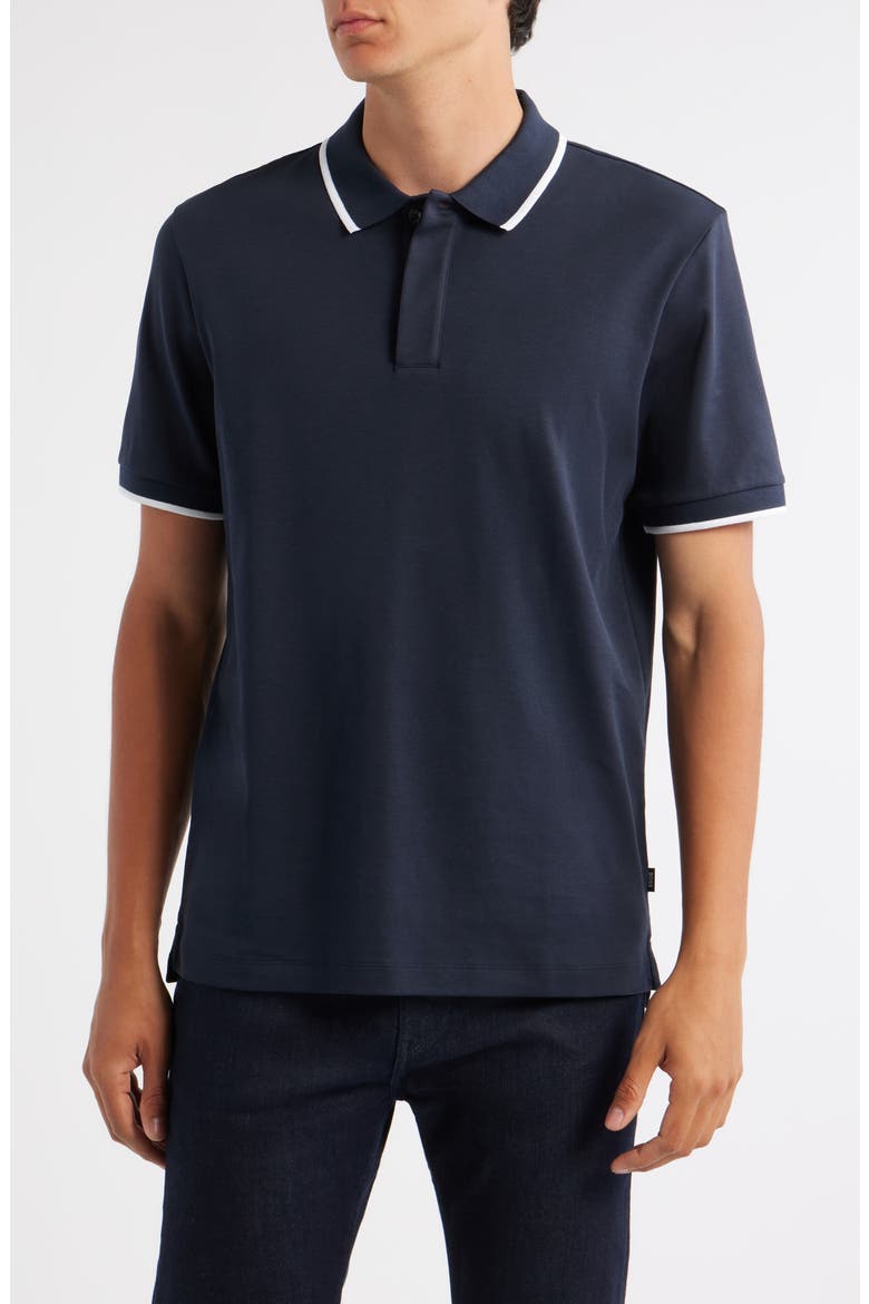 Parlay Tipped Cotton Polo, Main, color, DARK BLUE