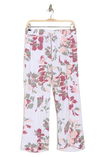 Ellen Tracy Wide Leg Linen Blend Drawstring Crop Pants