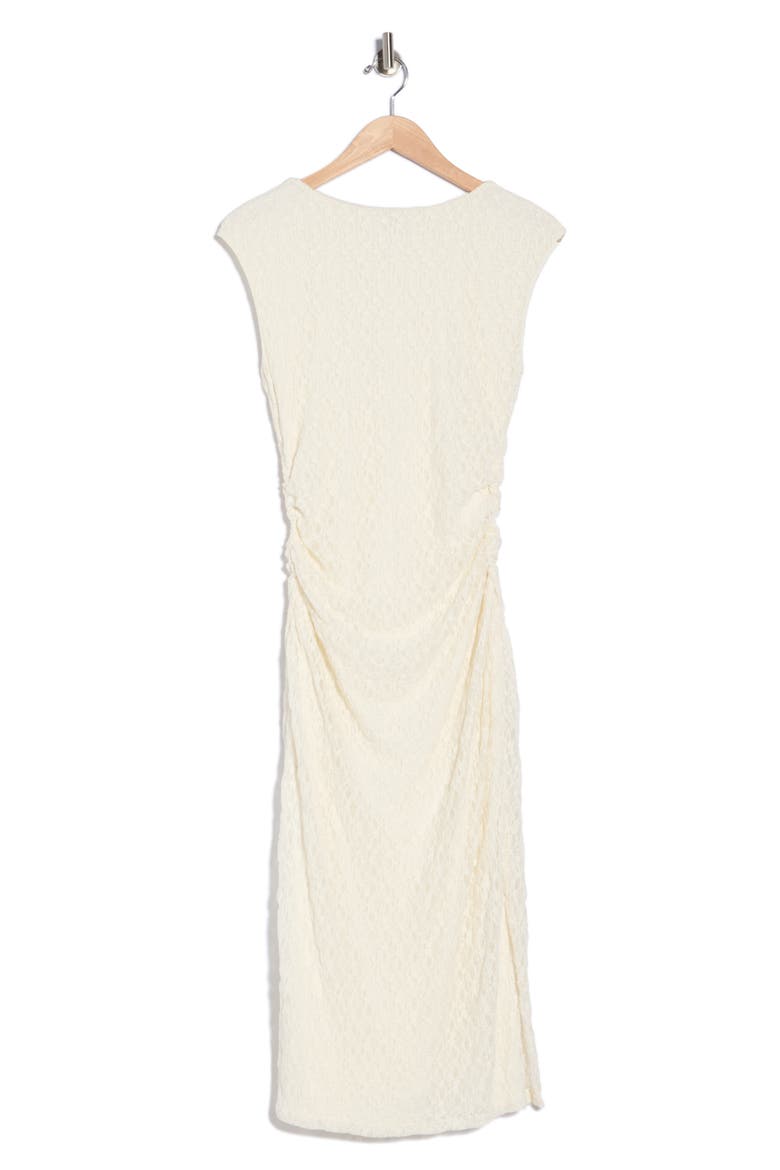 Ruched Lace Midi Dress, Alternate, color, IVORY TOFU
