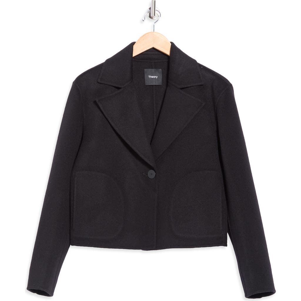 Theory Wool Blend Jacket In Black