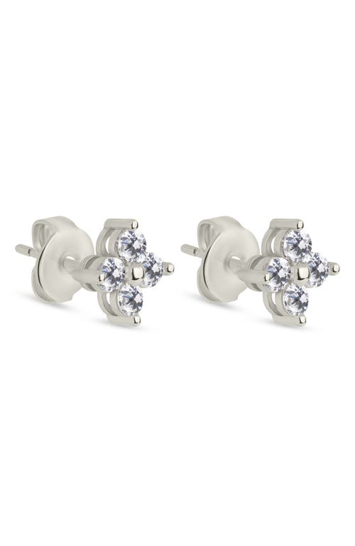 Sterling Forever Cz Cluster 2-pack Stud Earrings In Silver
