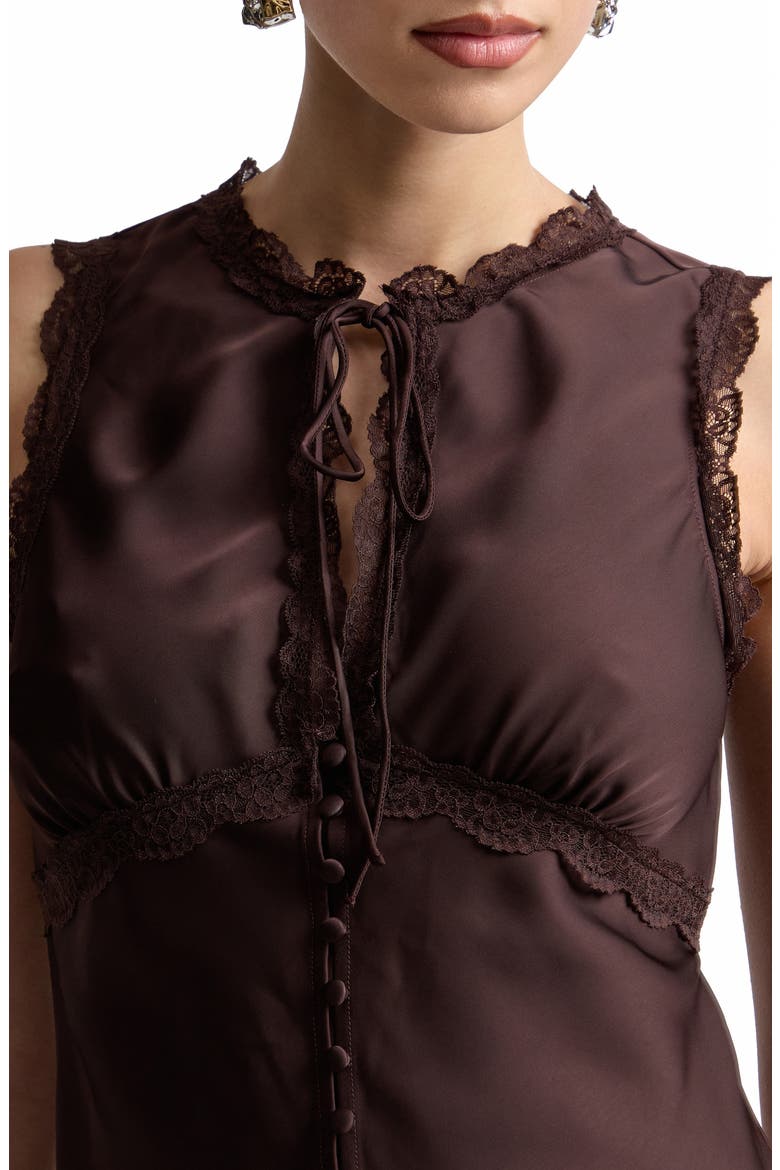 Lace Trim Keyhole Shell, Alternate, color, RUSSET