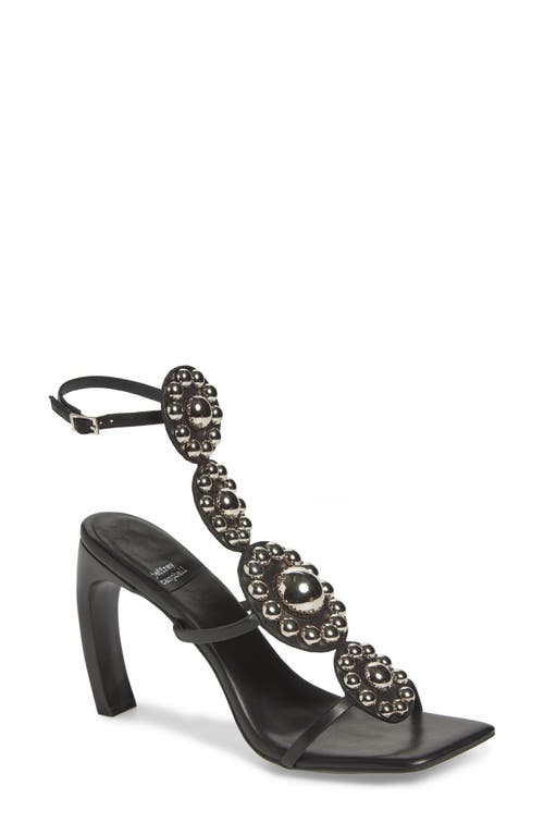 Jeffrey Campbell Renfri T-strap Sandal In Black Silver