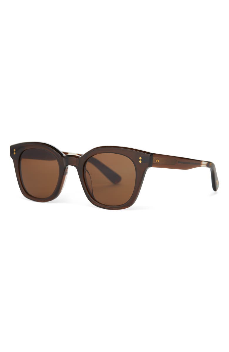 TOMS Rome 49mm Square Sunglasses, Alternate, color, Cacao Crystal/ Solid Brown
