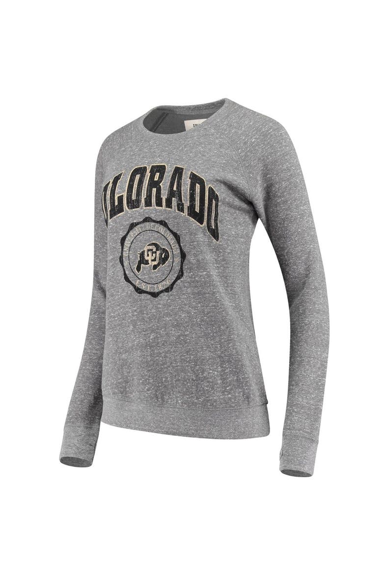Women's Pressbox Heathered Gray Colorado Buffaloes Edith Vintage Knobi Pullover Sweatshirt, Alternate, color, Heather Gray