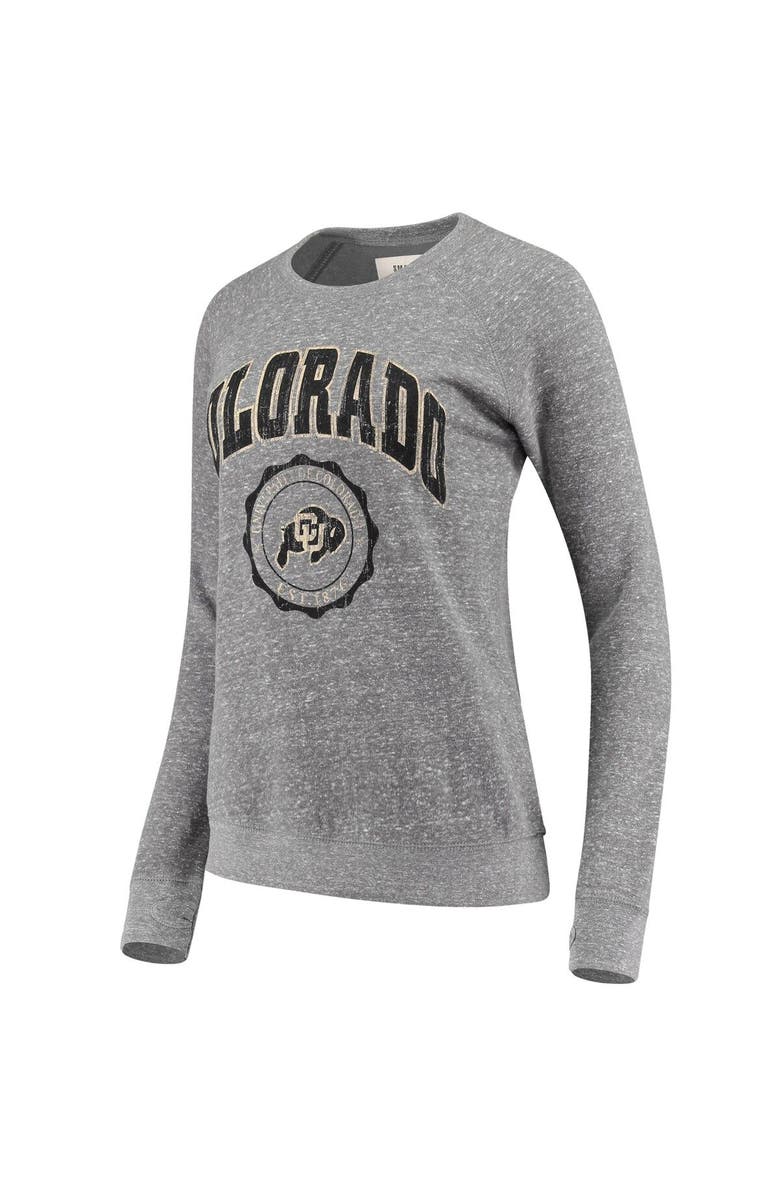 PRESSBOX Women's Pressbox Heathered Gray Colorado Buffaloes Edith Vintage Knobi Pullover Sweatshirt, Alternate, color, Heather Gray