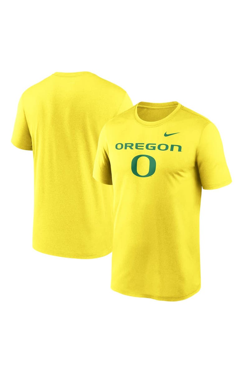 Nike Men's Nike Yellow Oregon Ducks Lockup Legend Performance T-Shirt, Main, color, 