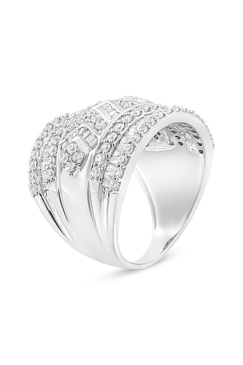Silver 2.0 Cttw Diamond Edge Multi-Row Ring Band, Alternate, color, Silver