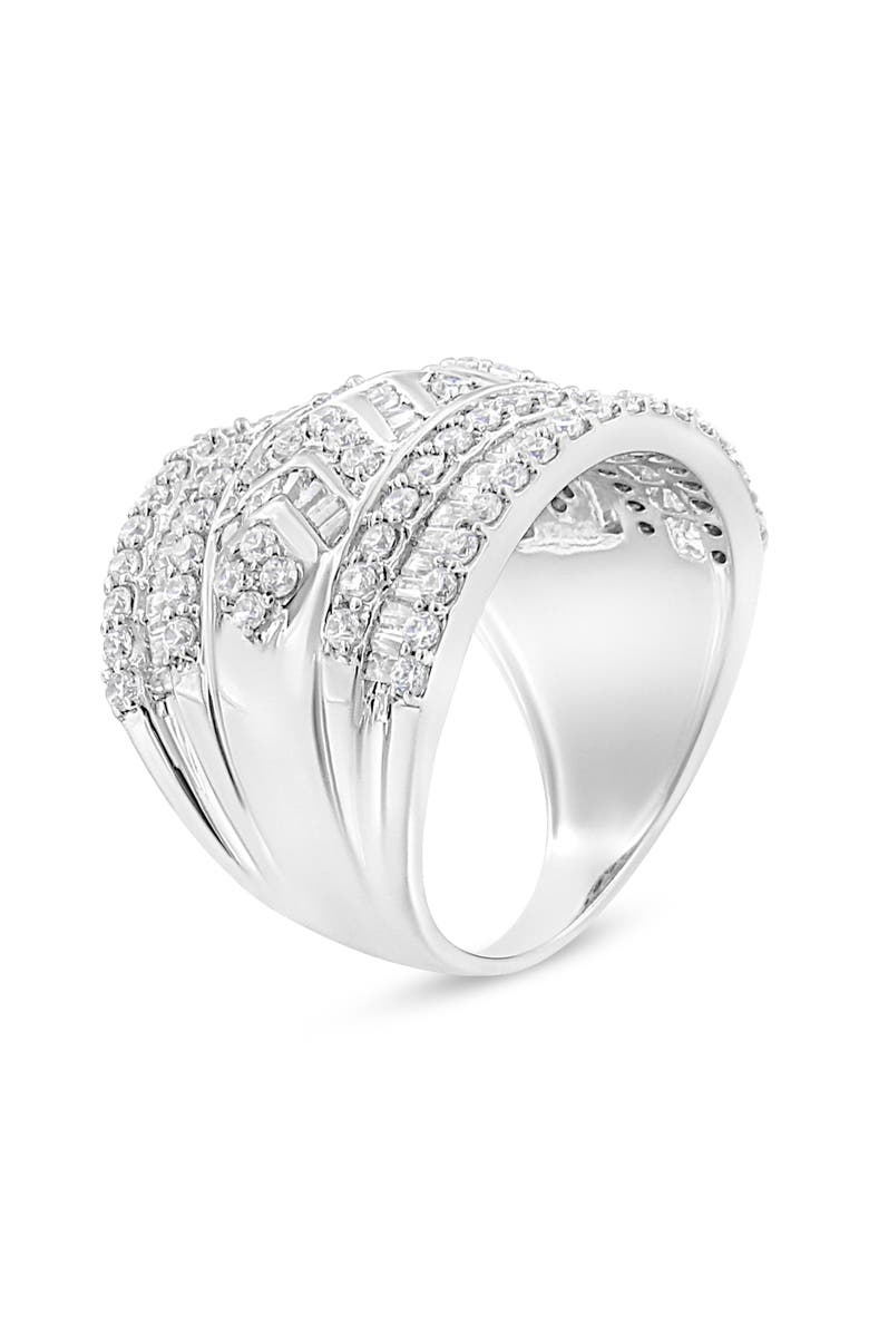 Haus of Brilliance .925 Sterling Silver 2.0 Cttw Diamond Edge Multi-Row Ring Band, Alternate, color, Silver