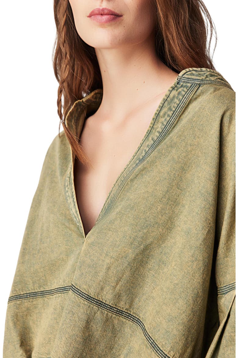 Jude Oversize Boxy Denim Pullover, Alternate, color, WARM CAMEL