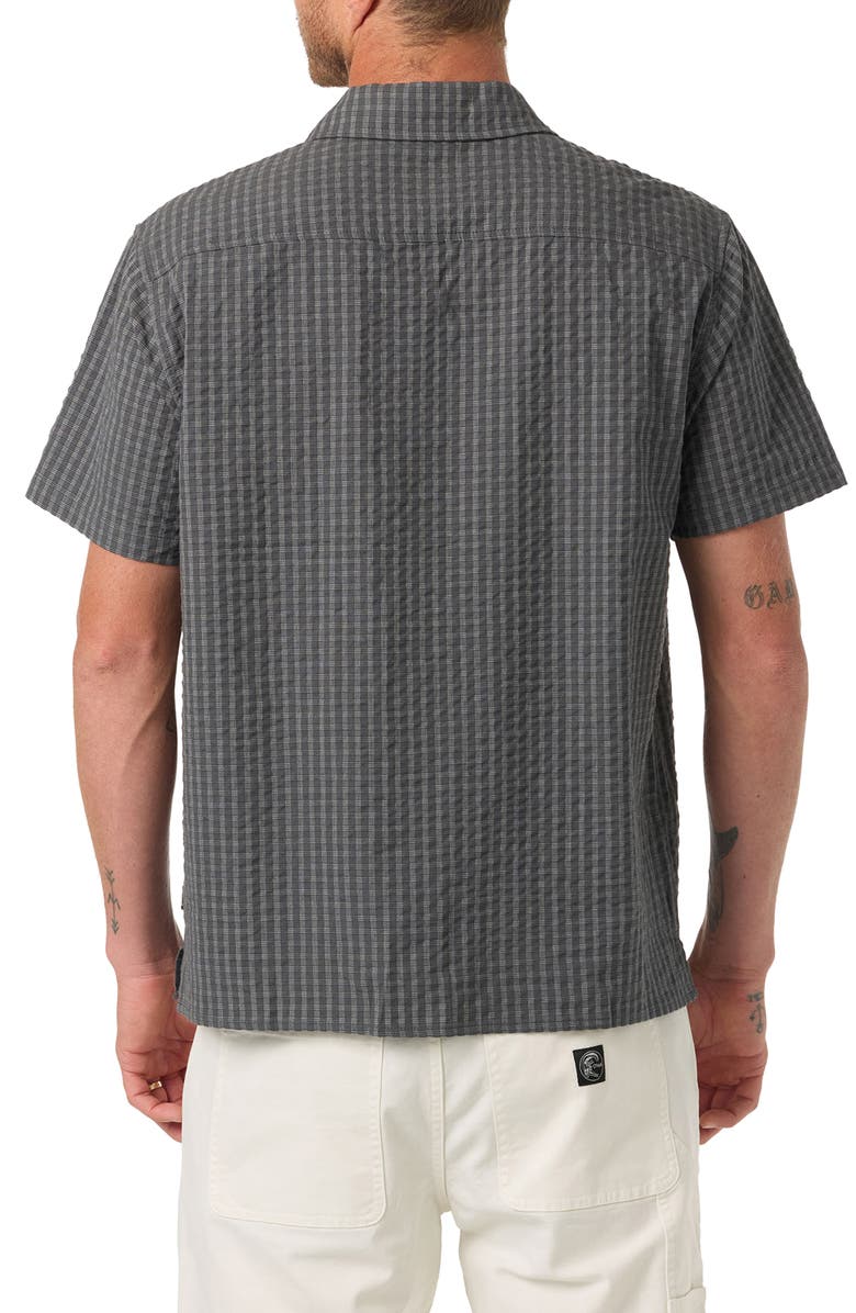 O'Neill OG Seersucker Plaid Camp Shirt, Alternate, color, Dark Shadow