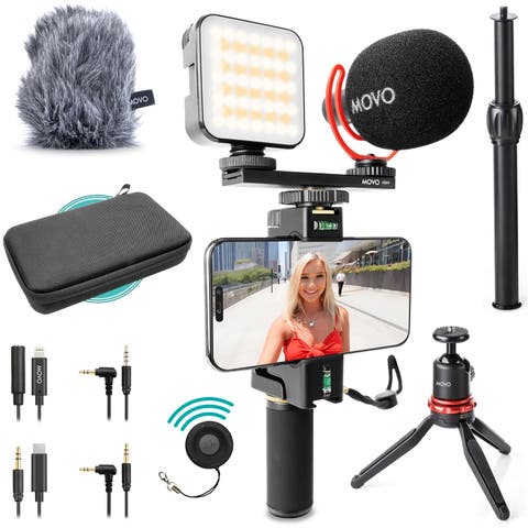 iVlogger-PRO Vlogging Kit for iPhone/Android Smartphones with Mic, Light, Tripod, and More