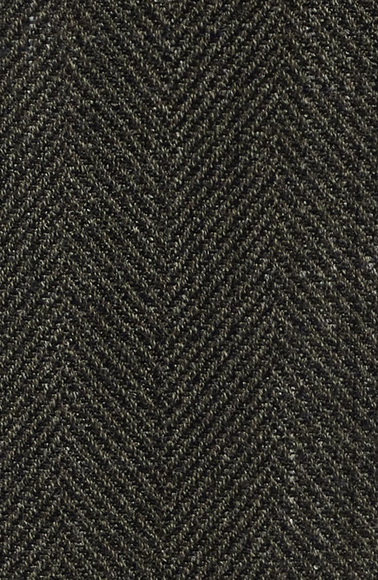 Jack Victor Midland Contemporary Fit Olive Green Wool Blend Herringbone Sport Coat, Alternate, color, Dark Olive