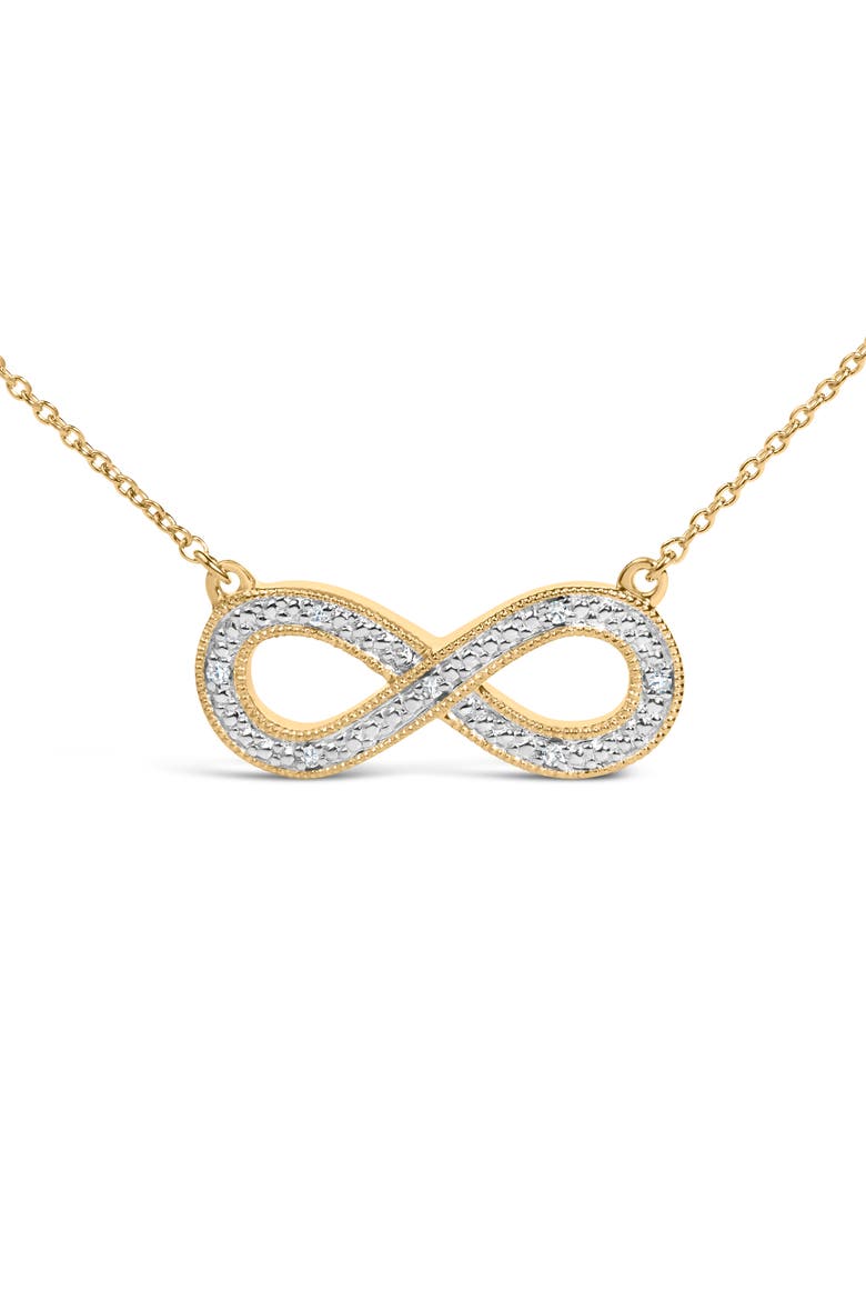 Gold Vermeil Diamond Accent Infinity Pendant Necklace, Alternate, color, Silver