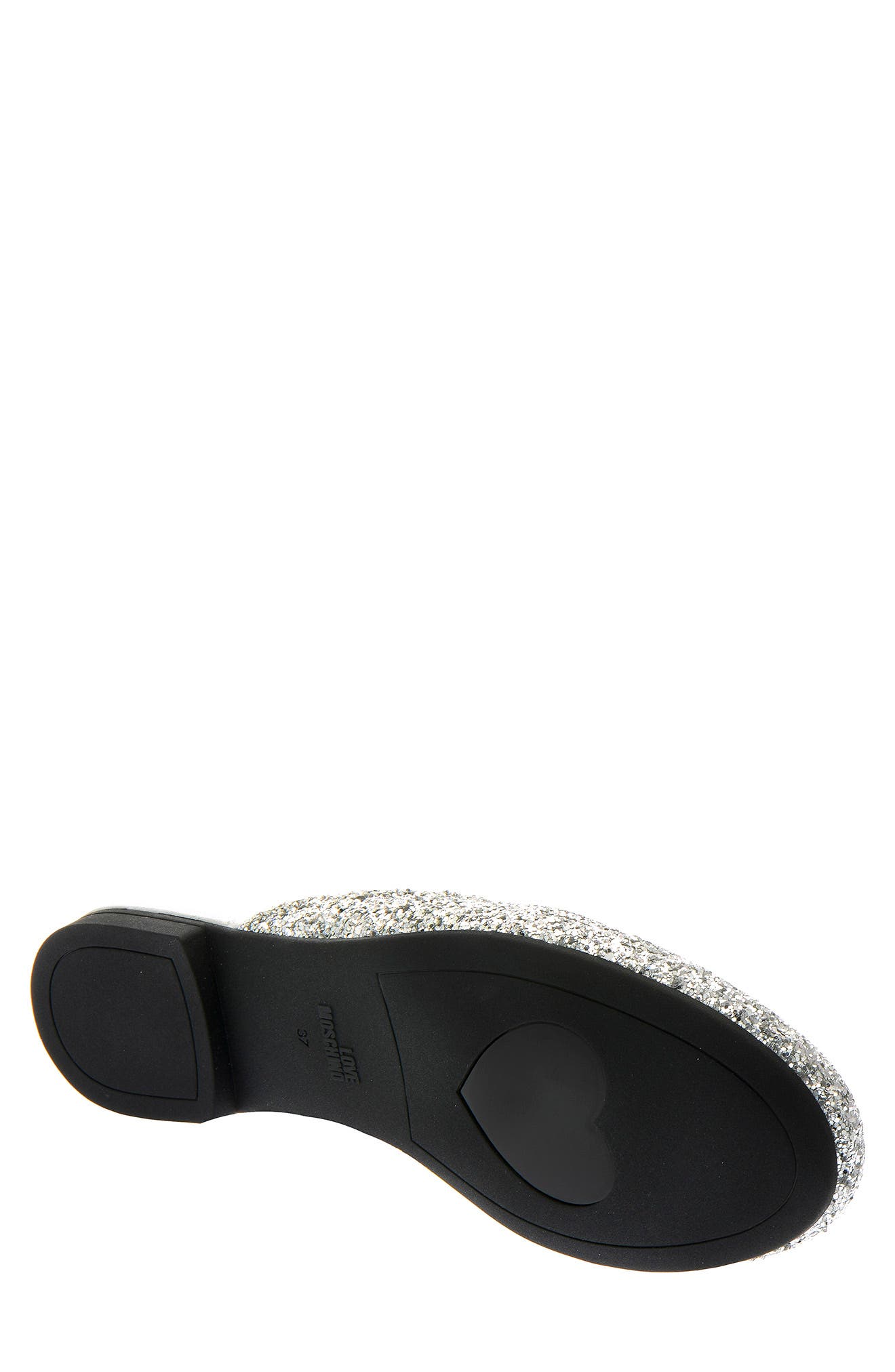 Love Moschino Metallic Glitter Slip-On Mule, Alternate, color, 