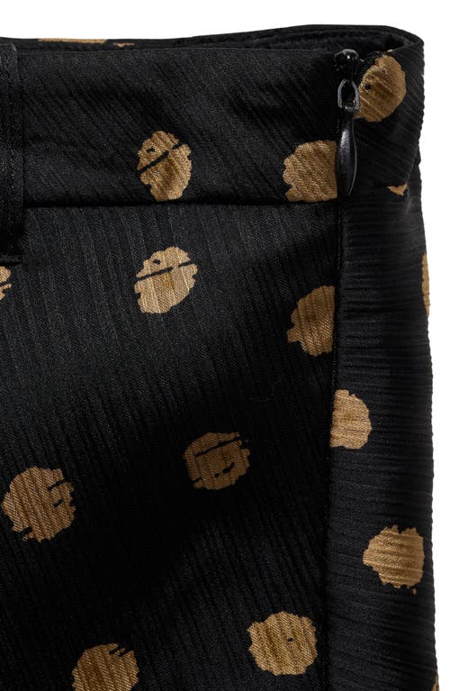 Mango Polka Dot Midi Skirt In Black