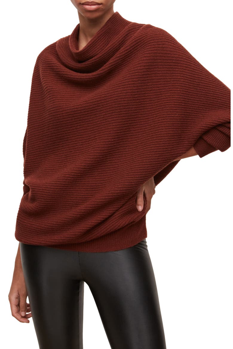 Ridley Funnel Neck Wool Sweater, Main, color, SMOKE PINK