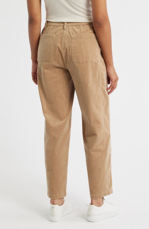 Eileen Fisher Ankle Lantern Corduroy Pants In Brown