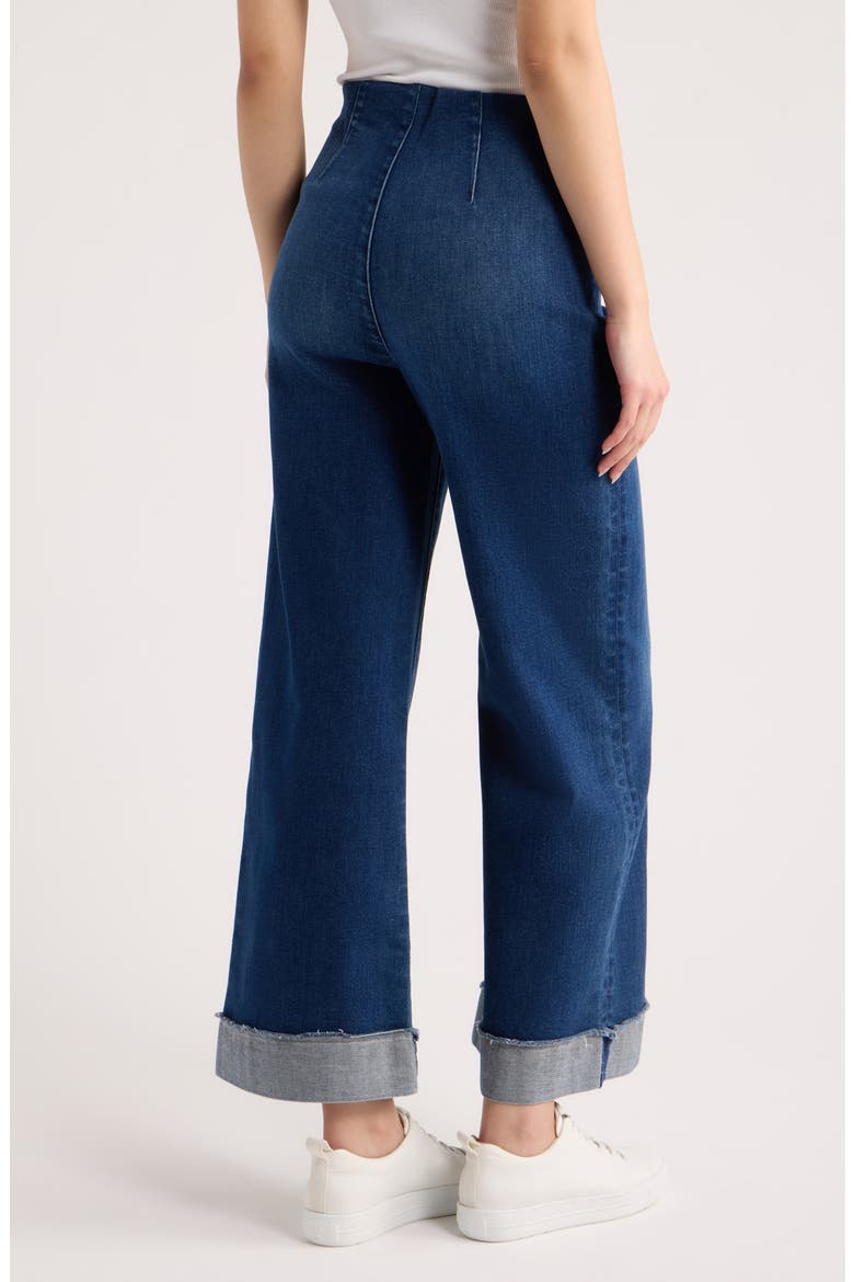 Illusion Mid Rise Wide Leg Jeans, Alternate, color, 1999 DARK BLUE WASH