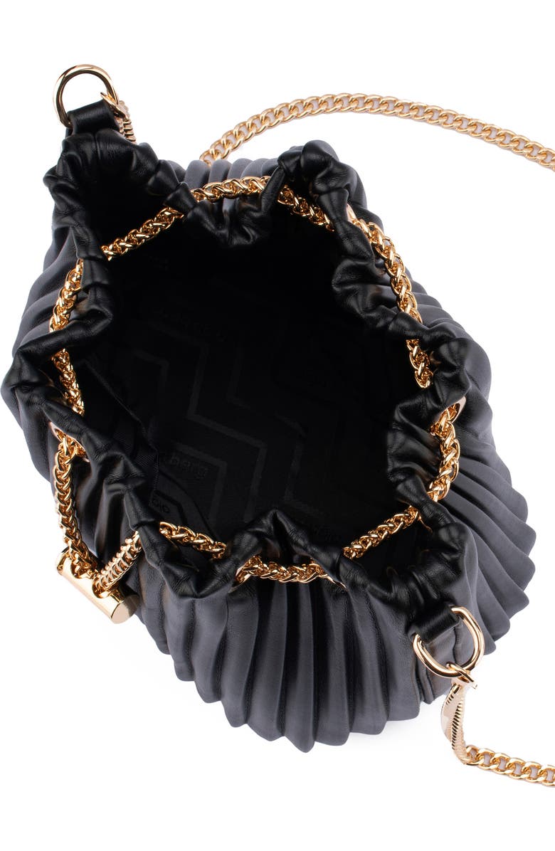 Olga Berg Remi Pleated Faux Leather Drawstring Bucket Bag, Alternate, color,