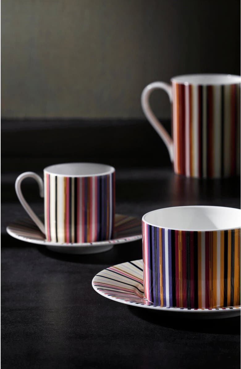 Missoni Home Tableware Coffee Cup & Saucer STRIPES Set of 2 in Luxury Box Jenkins 156 diam. 2.3", H 2.5", Cap. 4 oz, Saucer diam. 4.75", Alternate, color, Multicolor