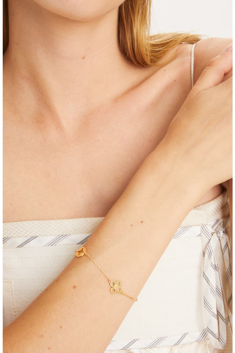 Forget Me Not Bracelet, Alternate, color, TORY GOLD