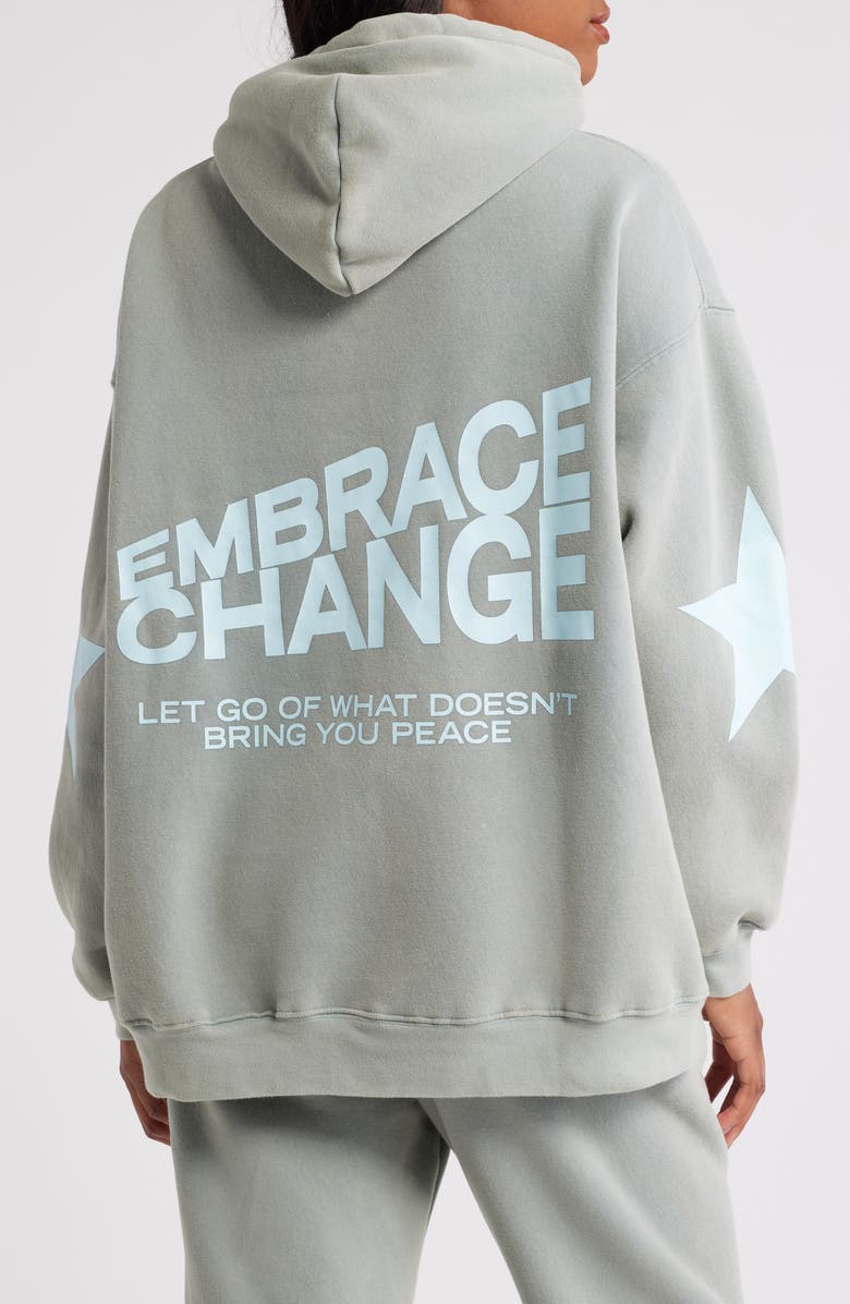 THE MAYFAIR GROUP Embrace Change Graphic Hoodie, Alternate, color, 