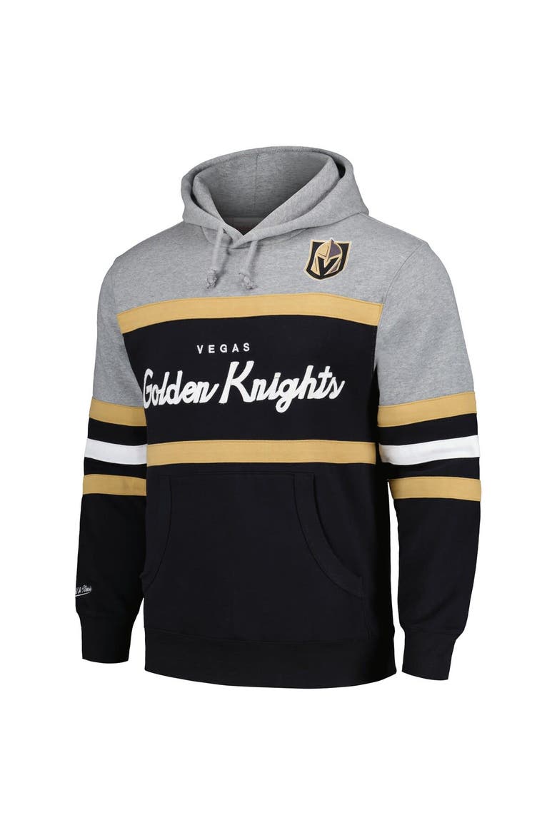 Men's Mitchell & Ness Black/Gray Vegas Golden Knights Head Coach Pullover Hoodie, Alternate, color, Black