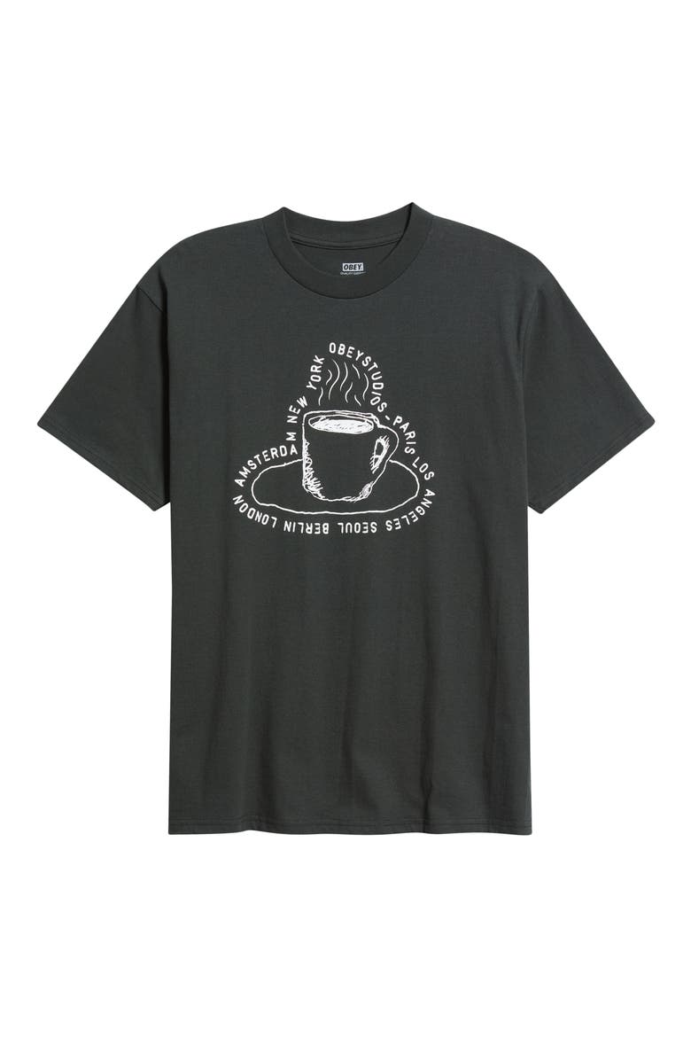 Cup Coffee Graphic T-Shirt, Alternate, color, VINTAGE BLACK