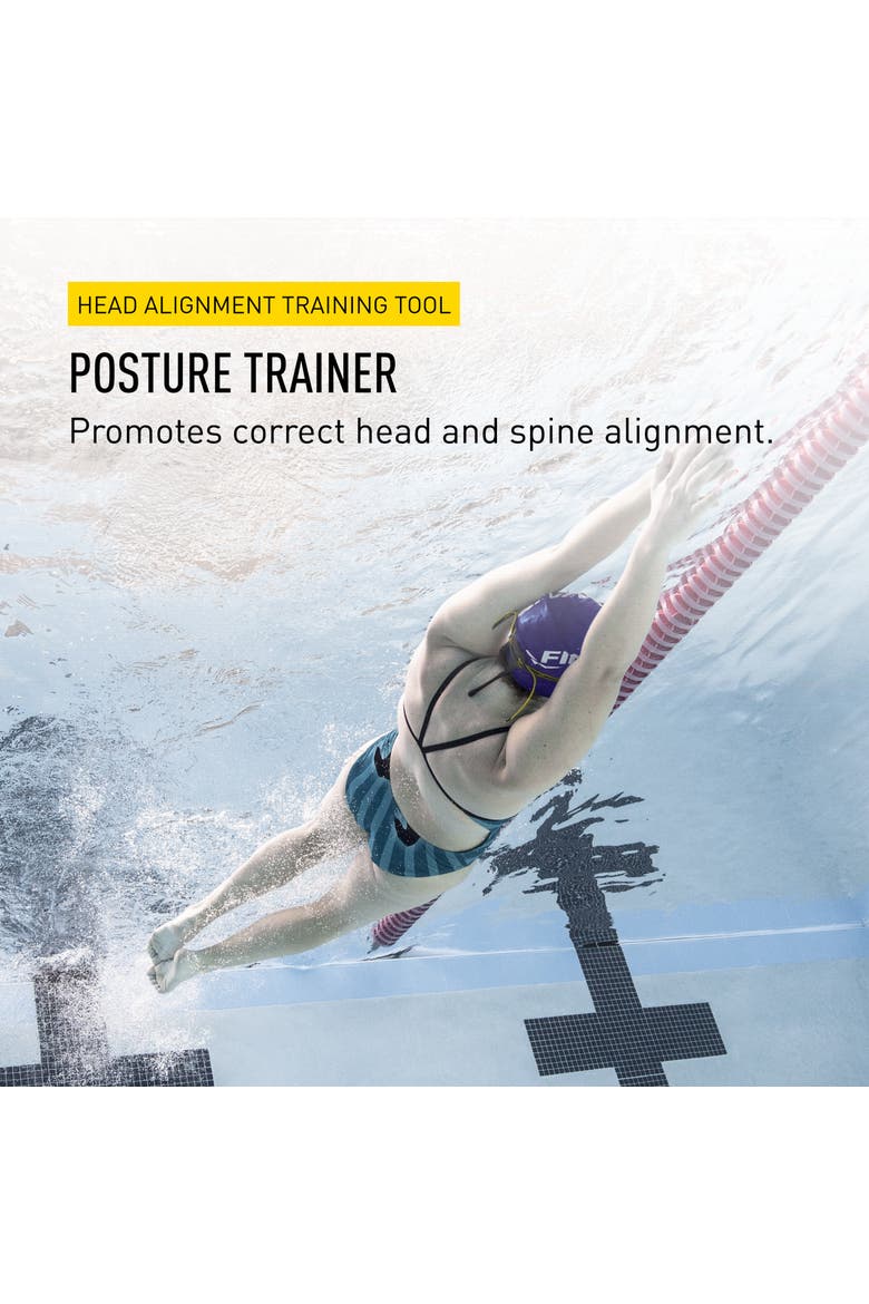 Posture Trainer Swim Tool Head Alignment for All Four Strokes Improves Body Position Stroke Efficiency, Alternate, color, Black