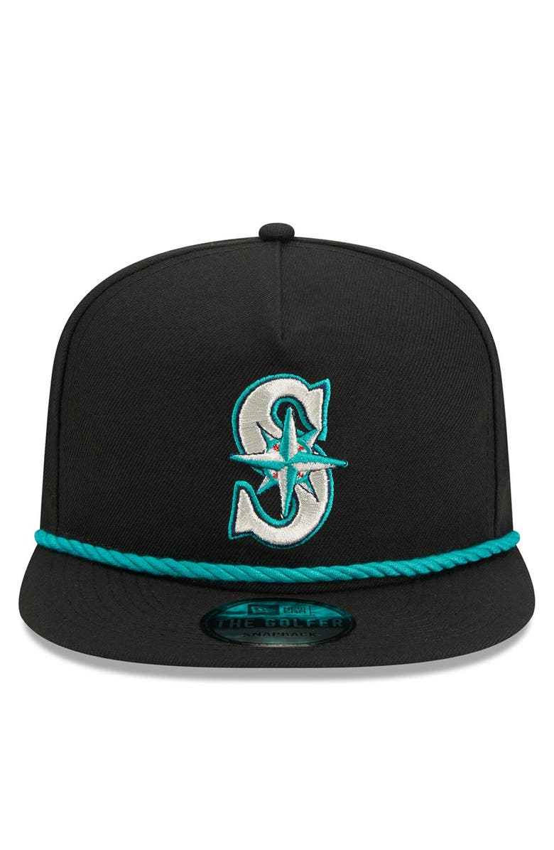 New Era Men's New Era Black Seattle Mariners Branch Golfer Snapback Hat, Alternate, color, 