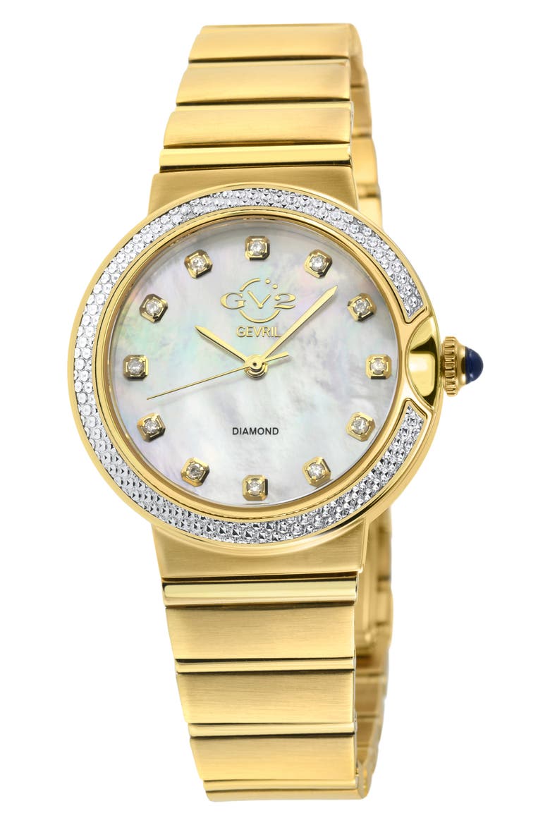 Sorrento Diamond Bracelet Watch, 32mm - 0.013ct., Main, color, GOLD